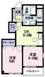 リバティーベルＡの物件間取画像